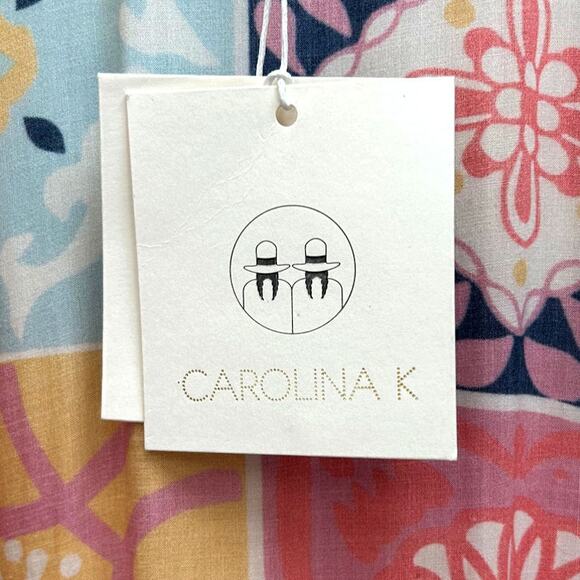 NWT Carolina K Debra Maxi Dress/Cover Up in Terracotta Tile Pattern, Sz S - Picture 11 of 12